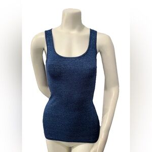 Michael Stars Blue Stretch Tank Top One Size Made in USA